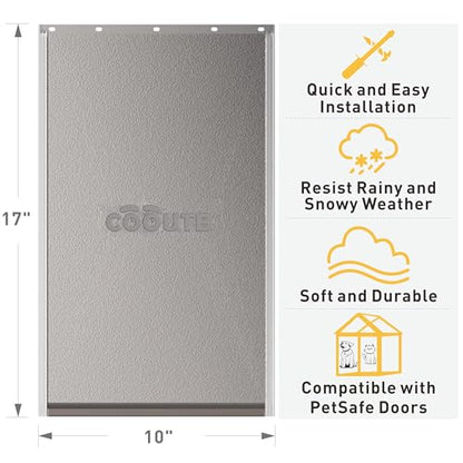 2 Pack Dog Door Replacement Flap with Magnetic Closure, Compatible with PetSafe Freedom Dog and Cat Door PAC11-11039 Large 10 1/4" w x 17" h with 10PCS Screws - size: Large