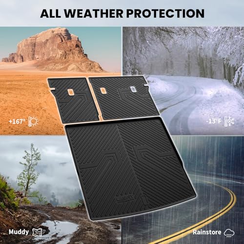 LASFIT Cargo Mat & Seatback Mat for Volkswagen Tiguan 2025-2026, Custom Fit All-Weather TPE Rubber Backrest & Trunk Mats for VW Tiguan Accessories, Waterproof, Easy to Clean, Black - size: 2)2025-2026|For VW Tiguan|Backrest & Trunk