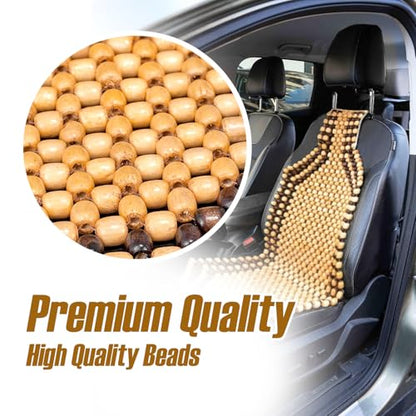 ZONETECH Wood Beaded Seat Cushion, Premium Quality, Car Massaging, Double Strung, Stress Free (20-Pack) - size: 20 PACK