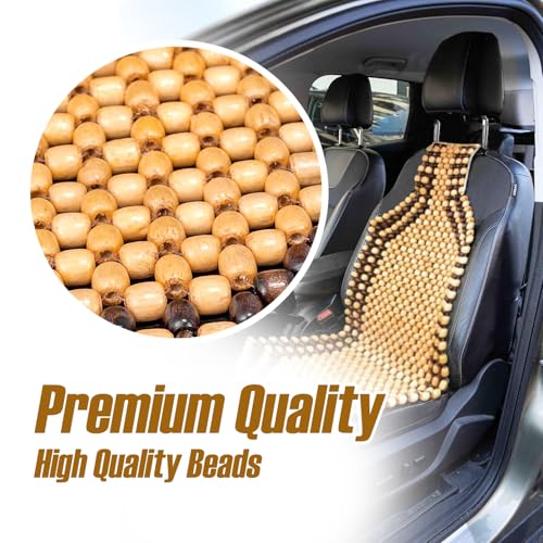 ZONETECH Wood Beaded Seat Cushion 10-Pack - Premium Quality Massaging Double Strung for Stress-Free Driving All Day,Universal Fit for Vehicles and Office Chairs - size: 10 PACK