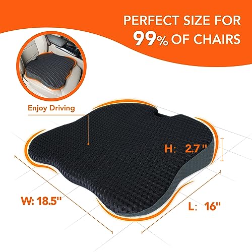 Lofty Aim Car Seat Cushion, Comfort Memory Foam Car Cushions for Driving (Gray)