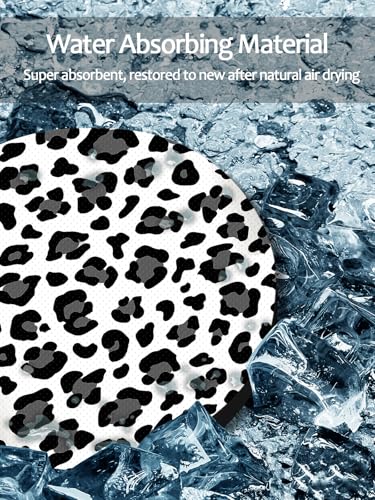 Cute Cup Holder Coasters for Car with Fingertip Grip, Auto Accessories for Women & Men,Pack of 2 (Snow Leopard)
