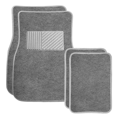 4PCS Car Floor Mats, Waterproof Non-Slip Car Floor Liners with Safety Heel Pad, All-Weather Wear-Resistant Mats Heavy Duty Universal Carpets for Truck SUV Van Sedan (Gray) - color: Gray
