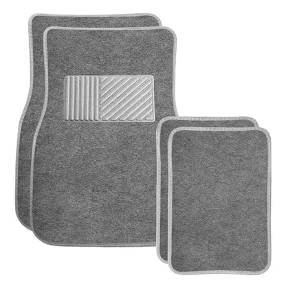 4PCS Car Floor Mats, Waterproof Non-Slip Car Floor Liners with Safety Heel Pad, All-Weather Wear-Resistant Mats Heavy Duty Universal Carpets for Truck SUV Van Sedan (Gray) - color: Gray