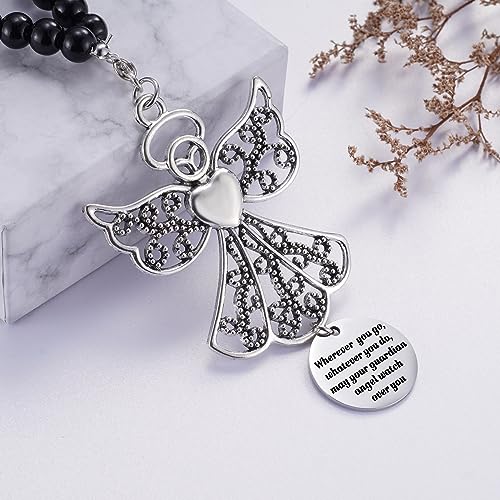 Angel Car Charm, Wherever You Go Whatever You Do May Your Guardian Angel Watch Over You, Rear View Mirror Car Charm, Car Mirror Hanger, New Driver Guardian Angel Gift for Grads