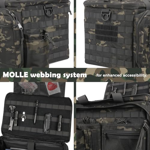 SCAVATA Patrol Bag Law Enforcement, Police Gear Car Front Seat Vehicle Organizer Bags with MOLLE System (Camo) - color: Camouflage