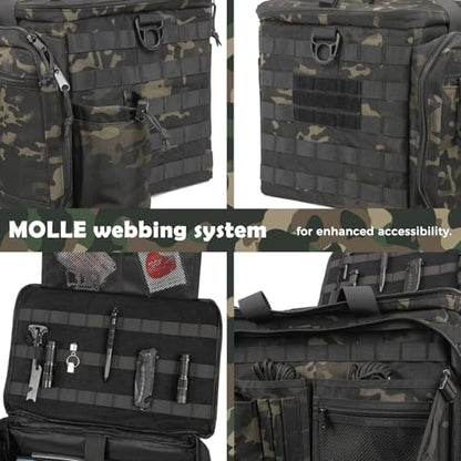 SCAVATA Patrol Bag Law Enforcement, Police Gear Car Front Seat Vehicle Organizer Bags with MOLLE System (Camo) - color: Camouflage