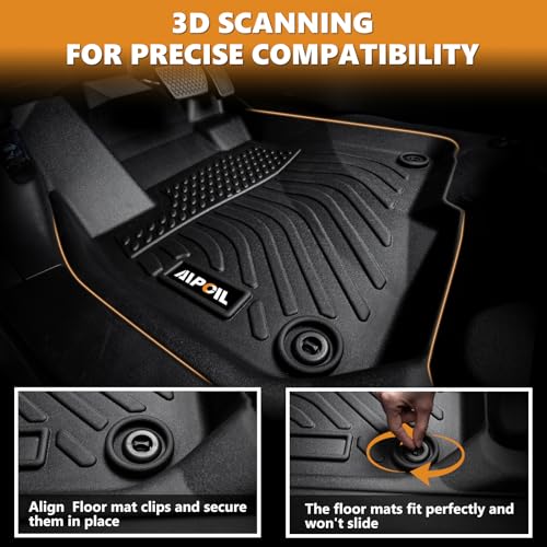 AIPOIL® Floor Mats & Cargo Liner Set for 2022-2026 Hyundai Tucson (Not for Tucson Hybrid Models) All Weather Protection TPE Anti-Slip Car Full Set Custom Car Mats Accessories - Black - style: 12) For Tucson 2022-2026 Full Set