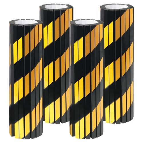 Japard Garage Wall Protector for Car Doors, 4 Pack Column Pole Protect Padding, Protect Your Car, Garage Corner Edge and Bumpers - color: Black & Yellow - Column