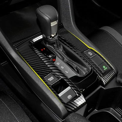 Gear Shift Panel Cover Decals for Honda Civic 2016 2017 2018 2019 2020 2021 10th Gen Accessories ABS Carbon Fiber Interior Stickers - color: Gear Shift Panel, C