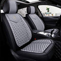 Bling Retro Fashion Lattice Silk and Leather Purple Car Seat Covers Front and Rear Seat Covers Universal Fit (Grey-Basic) - color: Grey-Basic