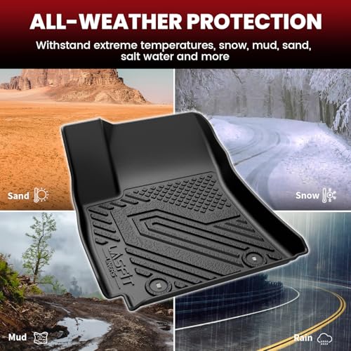 LASFIT Floor Mats & Cargo Mat Fits for Hyundai Kona 2026 2025 2024 N Line/SE/SEL/Limited (Not for EV), All Weather TPE Custom Fit Kona Car Mats & Trunk Liner,Full Set Car Accessories, Black - size: 2)For Hyundai Kona | 2024-2026 | Gas