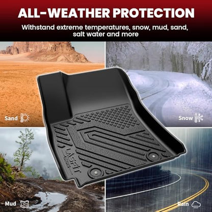 LASFIT Floor Mats & Cargo Mat Fits for Hyundai Kona 2026 2025 2024 N Line/SE/SEL/Limited (Not for EV), All Weather TPE Custom Fit Kona Car Mats & Trunk Liner,Full Set Car Accessories, Black - size: 2)For Hyundai Kona | 2024-2026 | Gas