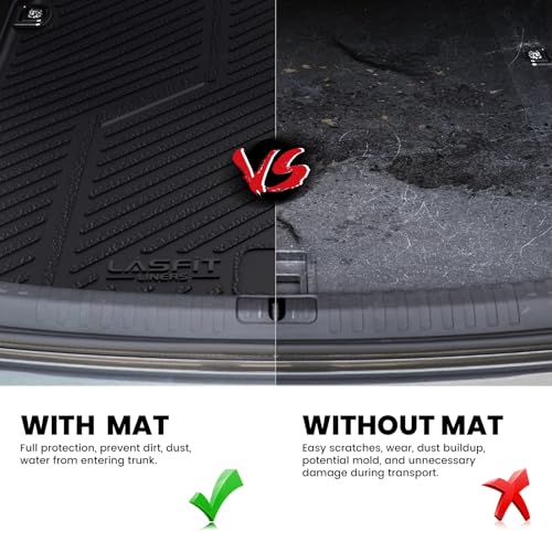 LASFIT Cargo Mat for Audi A5/S5 2025-2026(New Body), Custom Fit All-Weather TPE Trunk Mat for Audi Accessories, Waterproof, Easy to Clean, Black - size: 3)2025-2026|For Audi A5 New Body|Cargo Mat