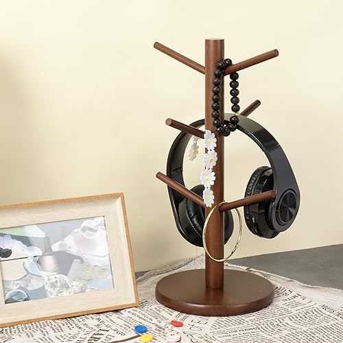 MyLifeUNIT Mug Holder Tree, Coffee Cup Holder with 6 Hooks (Brown) - color: Brown