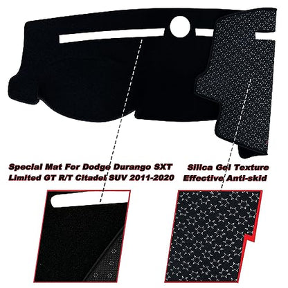 Dash Mat Cover Interior Dashboard Protector pad Compatible with Dodge Durango SXT Limited GT R/T Citadel SUV 2011-2020 Dashboard Cover Pad Carpet Protector