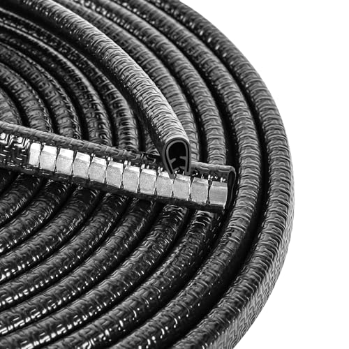 49Ft(15M) Long Car Door Edge Guards, U Shape Edge Trim Rubber Seal Protector Car Door Protection Anti-Collision Rubber Clips Easy to Cut No Need Adhesive Fit for Most Vehicles| Black - color: Black, size: 49FT