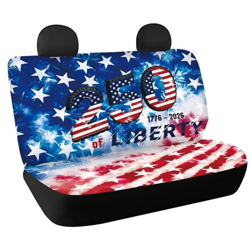WELLFLYHOM 250th Anniversary of the United States Car Bench Seat Covers for Truck SUV Rear Bench Seat Covers American Flag Universal Fit Car Accessories Car Rear Seat Protector for Women Men - color: American Flag Tie Dye