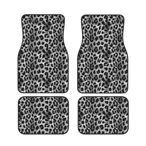 Car Floor Mat Leopard Cheetah All Weather Protection Car Carpets All Weather Car Accessories Universal Fit for Cars Truck Van and SUV for Women and Men Gray Cheetahs Fur Pattern Mats - color: Gray Leopard