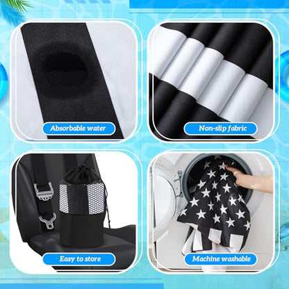 Hahafelt Car Seat Towel Covers with Storage Bag, 63 x 32 Inch Universal Non Slip Waterproof Sweat Protector for Car Truck, Gym Swimming Running, Machine Washable(2 Pack,Black White American Flag) - style: Black White American Flag