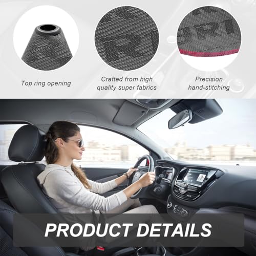 Car Shift Boot Cover, Fabric Shifter Lever Knob Boot Dustproof Cover with Stitch, Manual Automatic Speed Shifter Boots Gear Gaiter for Most Vehicles, Car Accessories (Gray) - color: Gray