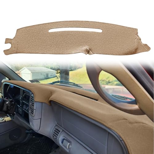 Dash Cover Mat Custom Fit for 1997-2000 Chevy Chevrolet Silverado/GMC C1500 C2500 C3500 K1500 K2500 K3500, 1997-99 GMC Yukon/Chevy Tahoe Suburban, Dashboard Pad Carpet Protector(97-98, Beige) Y57 - color: 97-98 Beige