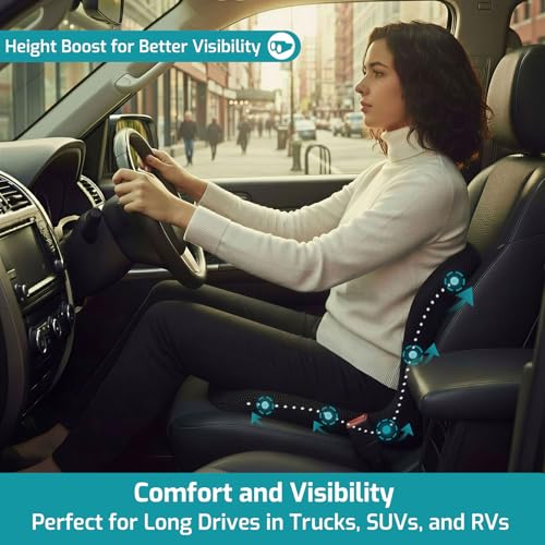 Trucker Seat Cushion, Car Seat Cushions with Lumbar Support Pillow, Ergonomic L-Shaped Orthopedic Memory Foam Pad for Long Driving Back Pain Sciatica Relief, Drivers Office Workers (Black+ Gray) - color: Black+ Gray