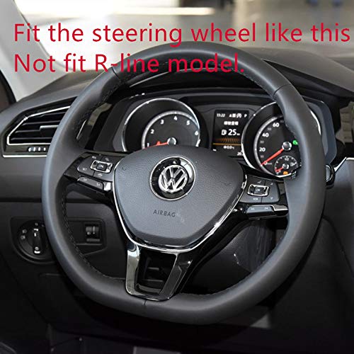 Sport Style Carbon Fiber Print Steering Wheel Cover Trim for VW Volkswagen Atlas Tiguan Golf Jetta Passat - color: A