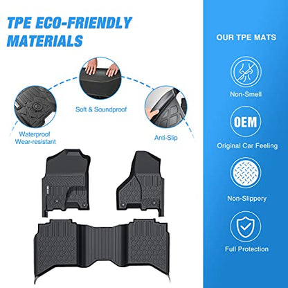 Nilight TPE Floor Mats for Dodge Ram 1500 2500 3500 Crew Cab 2012 2013 2014 2015 2016 2017 2018, Ram 1500 Classic 2019 2020 2021 2022 2023 All Weather Custom Fit Heavy Duty Floor Liners - color: 2013-2018 Ram 1500 2500|2019-2024 1500 Classic