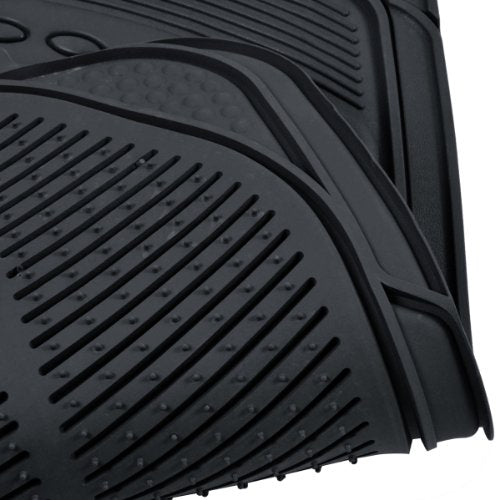 BDK Contour Liners - Original Heavy Duty Rubber Floor Mats for Car SUV Truck & Van - All Weather Protection (Original)