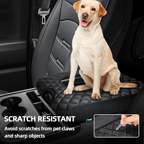 Center Console Cover Compatible with Chevy Silverado 2014 2015 2016 2017 2018 with 40/20/40 Jump Seat Console, Car Armrest Protective Cover, Car Accessories (ONLY for Split Bench Jump Seat) - size: 2014-2018 Silverado Sierra Jump Seat Console