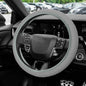 Elastic Stretch Steering Wheel Cover, Steering Wheel Protector, 15 Inch Anti-Slip Breathable Microfiber Ice Silk Protection, Easy Carry, Warm in Winter & Cool in Summer for Cars (Gray) - color: Gray
