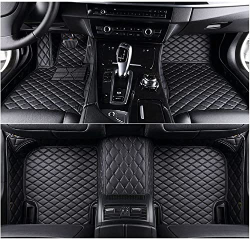 Custom All-Weather Protection Luxury Leather Floor Mats for Cars SUVs Trucks According Anti-Slip Leather Floor mats ﻿ (Black) - color: Black