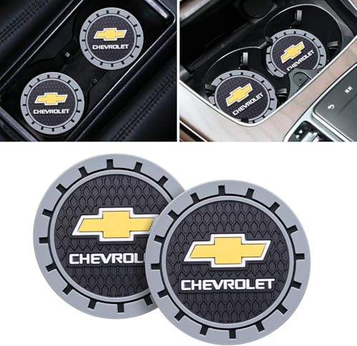 Car Cup Holder Coaster for Chevrolet,Silicone Cupholder Coaster,Car Interior Accessories,2.76 Inch 2 Pieces （Grey）