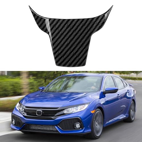 Steering Wheel Decal for Honda Civic 2016 2017 2018 2019 2020 2021 Accessories ABS Carbon Fiber Interior Stickers - color: Steering Wheel U Shape