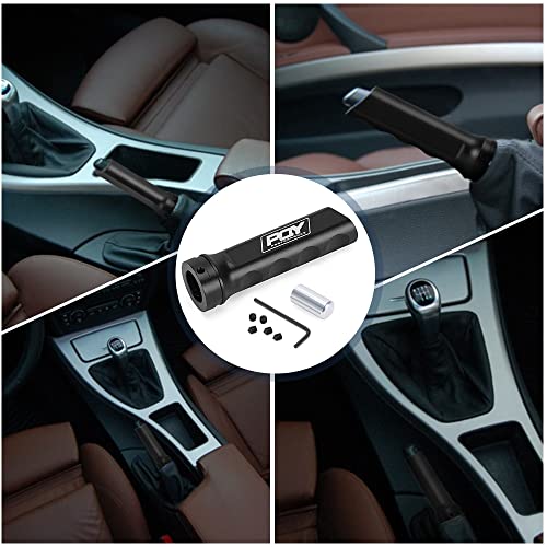 Aluminum Handbrake Cover Hand Brake Sleeve Handle Protector Universal Black - color: black