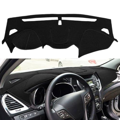 Dash Cover Mat Custom Fit for Hyundai Santa Fe/Sport/XL Dashboard Cover Pad Carpet Protector (Black) F391 - color: Black