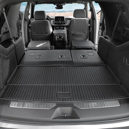 Cargo Mat for 2021-2026 Chevrolet Chevy Suburban/GMC Yukon XL, Full Coverage All Weather Trunk Cargo Liner with 3rd Row Backrest Protectors for Suburban/Yukon XL Accessories