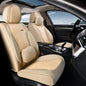 Coverado Seat Covers, Car Seat Covers Front Seats, Waterproof Nappa Leather Auto Seat Cover with Lumbar Head Pillow, Beige Seat Covers Carseat Cover Universal Fit for Most Cars - color: Beige（Pillow）, size: Front