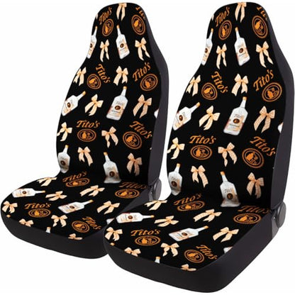 American Vodka Car Seat Covers Set of 2, Breathable Front Seat Covers for Truck Sedan SUV, Funny Car Accessories, Wine Themed Gift for Women Men - color: American Vodka