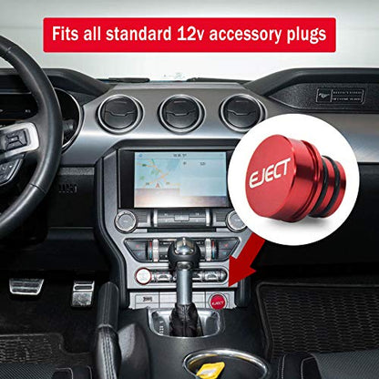 Cigarette Lighter Plug Cover Billet Aluminum Cigarette Lighter Plug, Fits All Vehicles with Standard 12 Volt Power Source Aluminum Dustproof Plug (Eject) - color: Eject