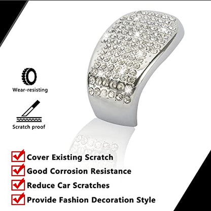 TOMALL Bling Gear Shift Knob Cover Compatible with Honda Civic 11th 2022-2023 for CRV 2023-2024 Diamond Crystal Auto Decorative Accessories for Car (Silver)