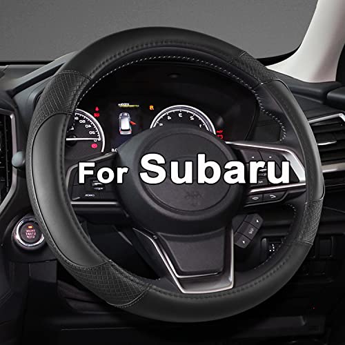 GIANT PANDA Customized Auto Steering Wheel Cover for Subaru Forester, Car Steering Wheel Cover for Subaru Outback and Crosstrek - Solid Black - color: Solid Black