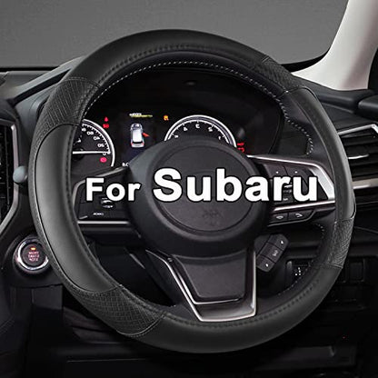 GIANT PANDA Customized Auto Steering Wheel Cover for Subaru Forester, Car Steering Wheel Cover for Subaru Outback and Crosstrek - Solid Black - color: Solid Black