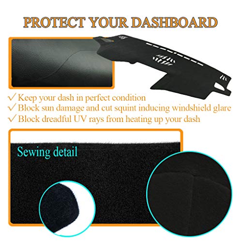 Yiz Dashboard Cover Dash Cover Mat Pad Custom Fit for Subaru Outback Legacy 2015 2016 2017 2018 2019 (15-19 Black) Z06