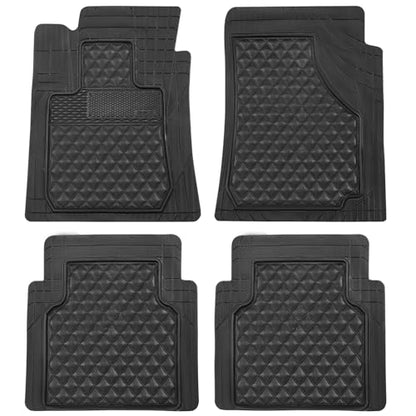 Universal Trim-to-Fit Car Floor Mats for Cars Trucks SUVs Rubber Non-Slip Waterproof All Weather Protection Floor Liner-Black - color: Black