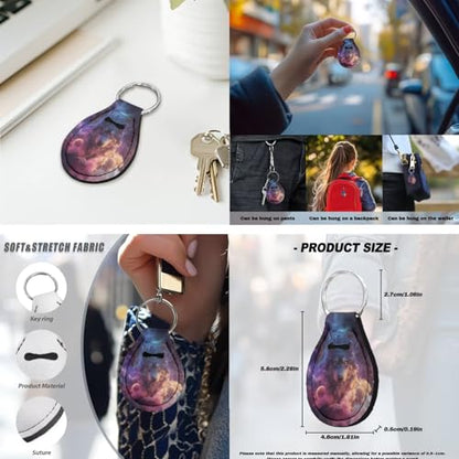 Wolf Planet Galaxy Pattern 15 Pcs Car Accessories Set, Car Interior Covers Set Front Rear Seat Covers Steering Wheel Cover Seat Belt Covers Car Headrest Cover Car Coaster - color: Wolf Planet Galaxy Pattern