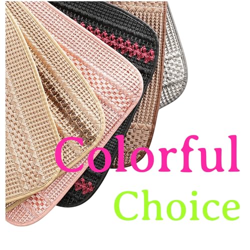 Linen & Ice Silk Front Seat Cover – Breathable Bottom Cushion Pad for Cars and SUVs, Cooling Design, Universal Fit Front Seat Protector, Pink - color: Pink