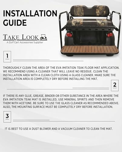Golf Cart Rear Seat Kits Floor Mat,Fit for YA/EZGO RXV/TXT/Club Car DS/Precedent/Star Car/Excar/Icon, Anti-Skid Mat EVA Environmentally Friendly Materials for Mosts Golf Carts. - color: Brown
