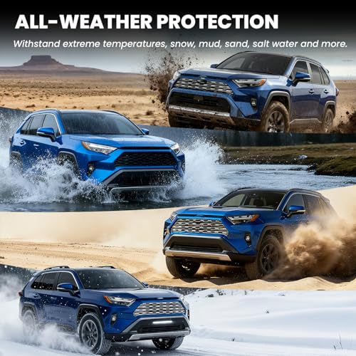 LASFIT Floor Mats for Toyota RAV4 2019-2025 Gas(Not Fit Hybrid/Prime) All Weather TPE Custom Fit Floor Liners for RAV 4 LE/XLE/Limited/Adventure/XLE Premium/TRD Off-Road Front&Rear 2 Row Car Mats